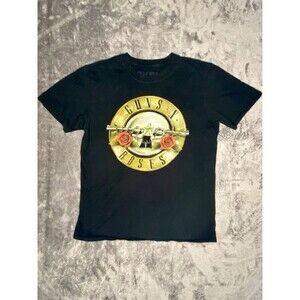 Guns N’ Roses Band T-Shirt Female M Black Gold Bullet Logo Rock Tee